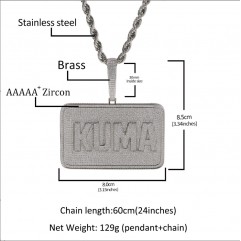 Personalized Square Letter Pendant Necklace