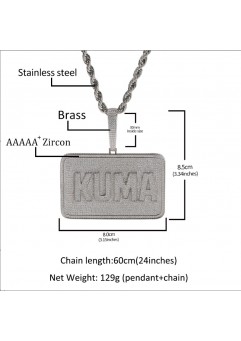 Personalized Square Letter Pendant Necklace